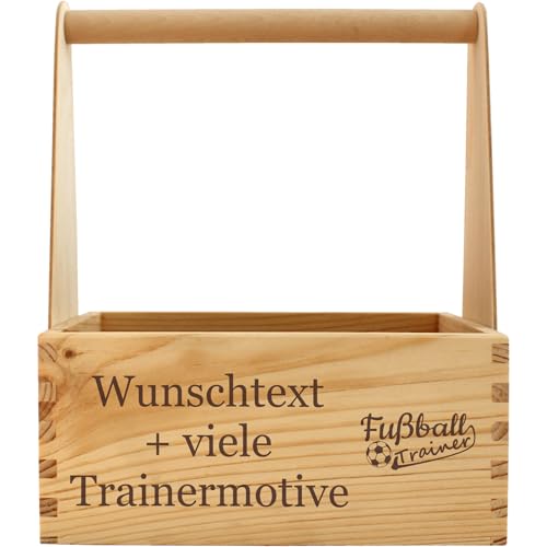 Trainer Sixpack - 6er Bierträger als Geschenk für Fußballtrainer, Handballtrainer UVM - mit individueller Gravur Name, Spruch, Motiv - lustiger Gag für Einstand, Saison, Meister …