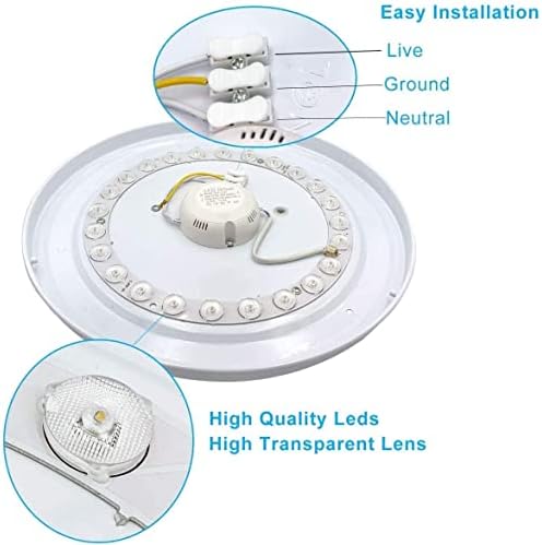 RAWNICE LED Bathroom Lights Ceiling,12W,22cm,6000K Cool White,Waterproof IP54,1050 Lumon,Fitting Indoor Lamp for Bathroom,Kitchen,Hallway,Corridor,Balcony
