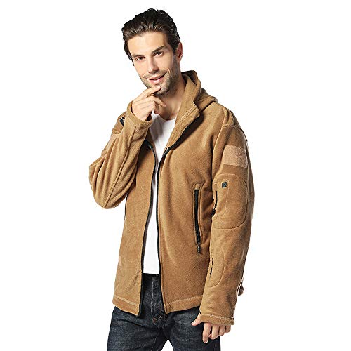 Chaqueta de lana con capucha táctica e invierno para hombre 2