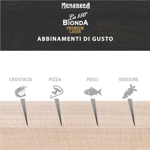 MENABREA - La 150 - Birra Bionda - Cartone Da 24 Bottiglie - 330 ml - 5