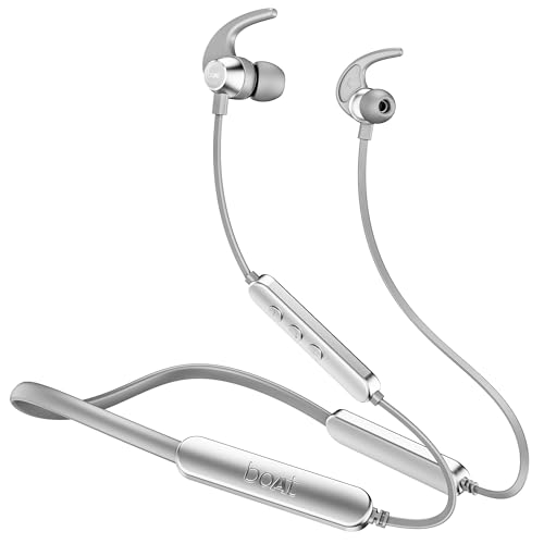 boAt Rockerz 255 Pro+, 60H Battery, Fast Charge, IPX7, Dual Pair,Low Latency,Magnetic Buds, Stream Ad Free Music via App Support, in Ear Bluetooth Neckband, Wireless with Mic Earphones (Moon White)
