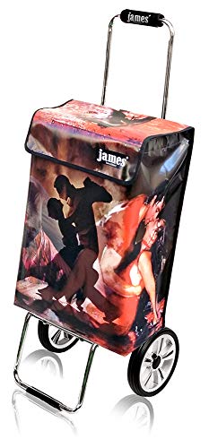 James® Einkaufstwagen Design Tango Deluxe, moderner Einkaufstrolley, bunter Lifestyle Trolly, Rollkoffer, 40kg Tragkraft… – Bild 3