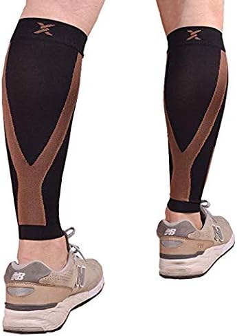 Thx4COPPER Calf Compression Sleeve 20-30mmHg for Men & Women, Shin Splint Leg Compression Calf Sleeve- Great for Running, Cycling, Travelling- Improve Circulation and Recovery,S&M
