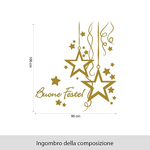 Wall art NT0280 Stelle Pendenti - 60x120 cm - oro
