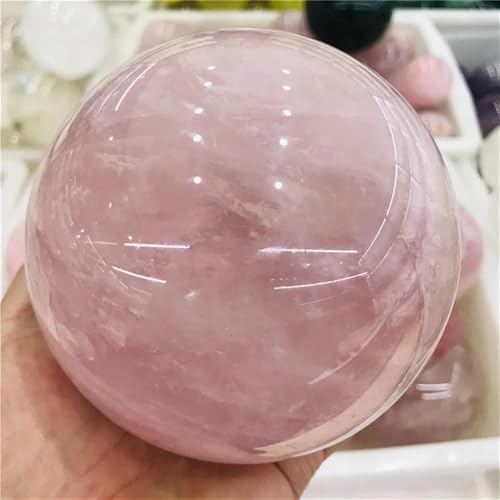 Cristal naturel de quartz rose sélectionné, sphère décorative de 600-700g - 3