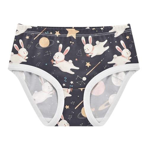 Wusikd Space Stars Girls' Underwear Cotton Moon Planet Girls Briefs Soft Toddler Underwear 2T