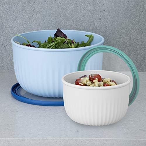 Oggi Set of 4 Prep, Store & Serve Plastic Bowls - w/See-Thru Lids- Dishwasher, Microwave & Freezer Safe, (0.7, 1.4, 2.6, 4 Quarts) - Multicolor - Thumbnail 4