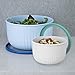 Oggi Prep, Store & Serve Plastic Bowl w/See-Thru Lid- Dishwasher, Microwave & Freezer Safe, (4 qt) Lt Gray w/Dk Gray Lid