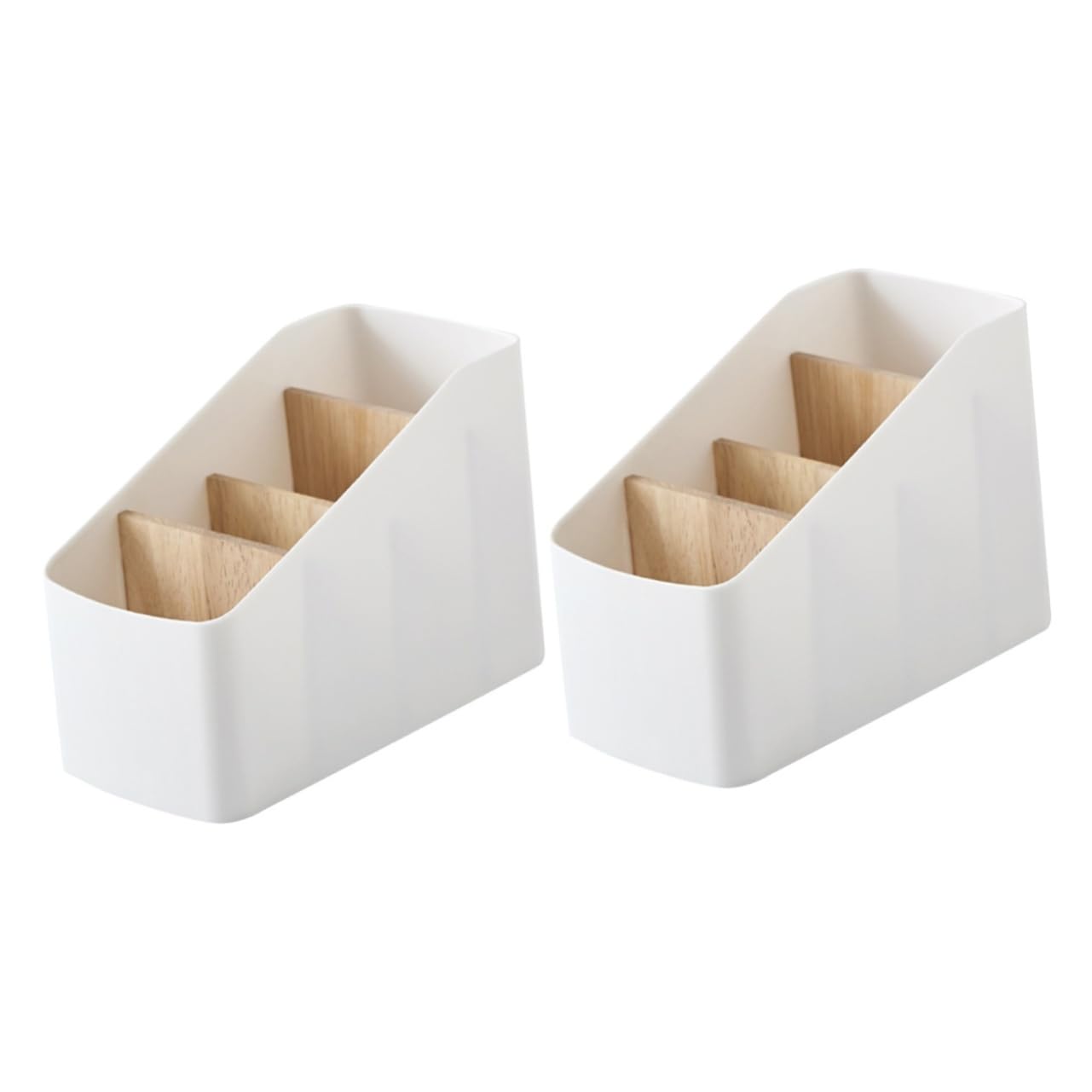 Sewroro 2 Stück Desktop Organizer Multifunktionale Aufbewahrungsbox für Fernbedienungen Handys und Büromaterialien für Wohnzimmer und Büro mit Praktischen Fächern und Elegantem Design