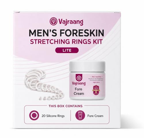 Kit de anillos de estiramiento de prepucio para hombre con crema Vajraang