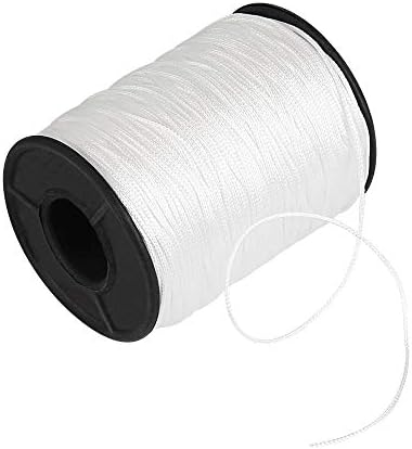 Kbnian 150 Yards/Roll Lift Cord 1mm Braided Shade Roller Blinds Cord White Pull String Rope for Aluminum Blind Shade Repair and DIY Crafts Projects(Max Load 66lb)