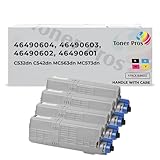 Toner Pros (TM Compatible Toner (46490604, 46490603, 46490602, 46490601) for Oki Okidata C532 MC573 C532dn C542dn MC563dn MC573dn (4-Color Pack) - Black 7,000 and Colors 6,000 Pages