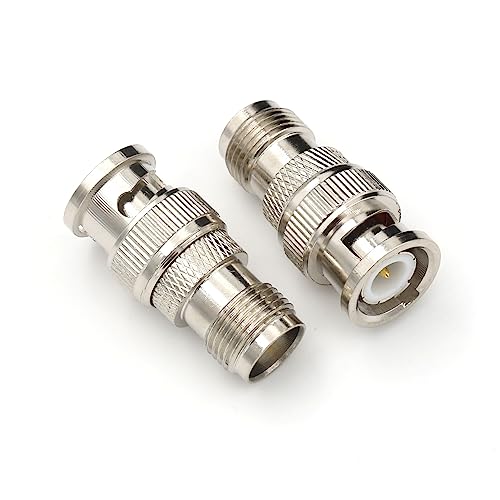 ANHAN Conector BNC macho a TNC hembra, adaptador coaxial RF, ideal para antena, radio jamón, satélite, WiFi, duradero, baja pérdida, impedancia de 50 ohmios, contactos chapados en oro