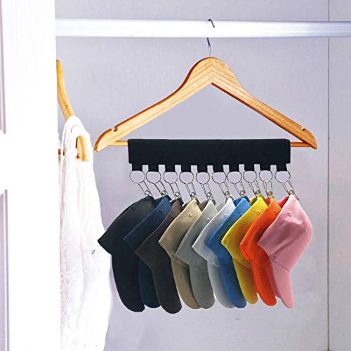 Funito 2 Pack 10 Baseball Cap Holder, Hat Organizer, Cap Organizer Hanger for Closet - Change Your Cloth Hanger To Cap Organizer Hanger - Keep Your Hats Cleaner Than a Hat Rack