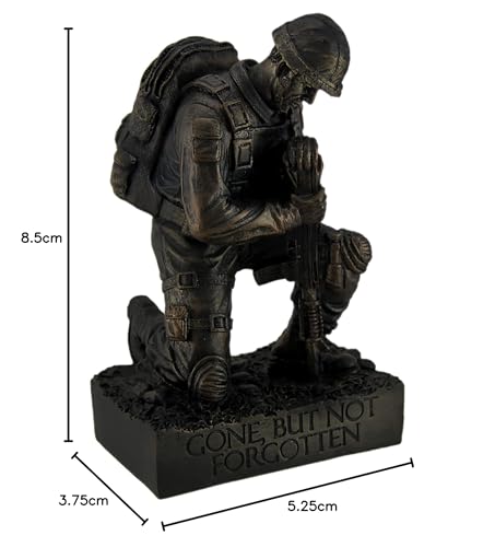 Estatua militar de resina con acabado bronce antiguo 8.5 pulg miniatura 4