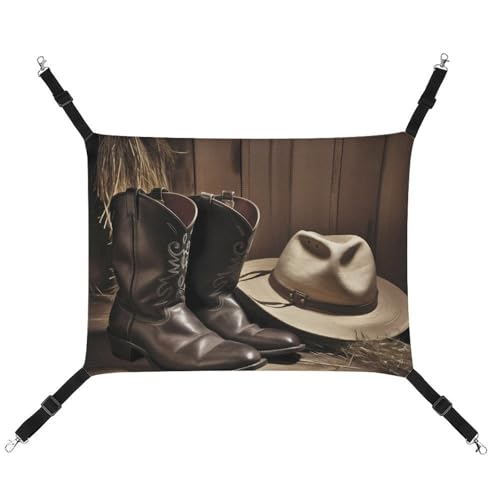 Lit doux pour chats et lapins style cowboy noir suspendu