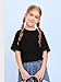 Girls Fashion Raw Hem Oversized T Shirts Summer Short Sleeve Tops Tees Shirt 5-14 Years (US, Age, 13 Years, 14 Years, Black)