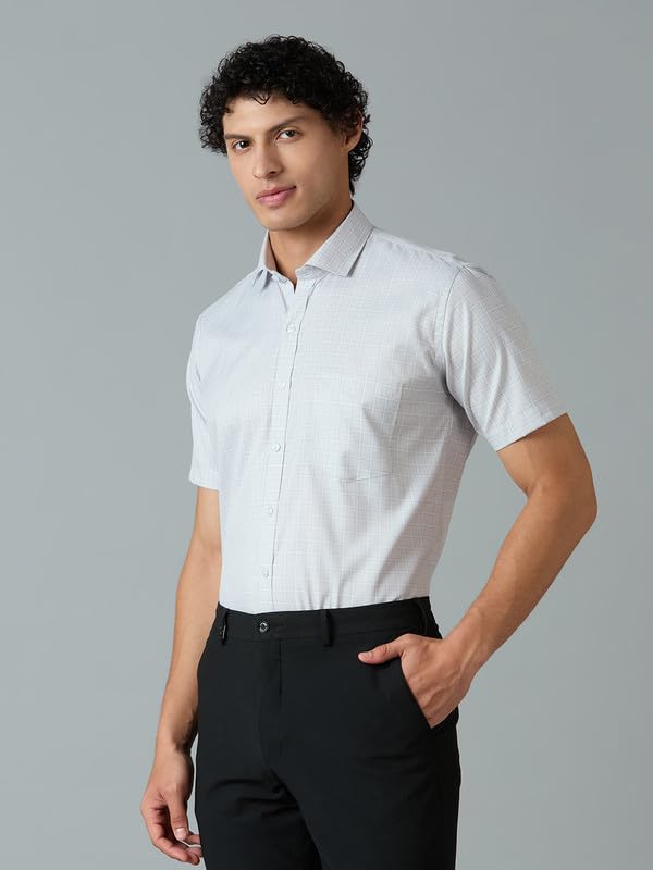Image of Mark & Albert Men's Half Sleeves Cotton Formal Shirt