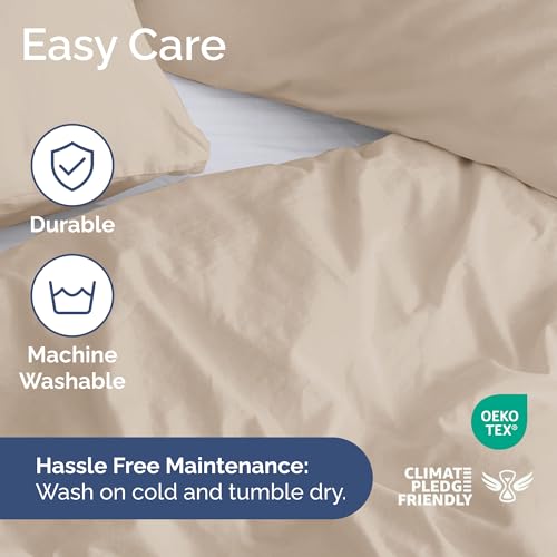 Image of Duvet Cover Full Size Set - Extra Soft Full Duvet Cover 80 inch x 90 inch with 2 Pillow Shams for Women, Men, Kids & Teens - Hotel Luxury, Easy-Care w / Zipper Closures & Ties - Comfy and Breathable (Cream)