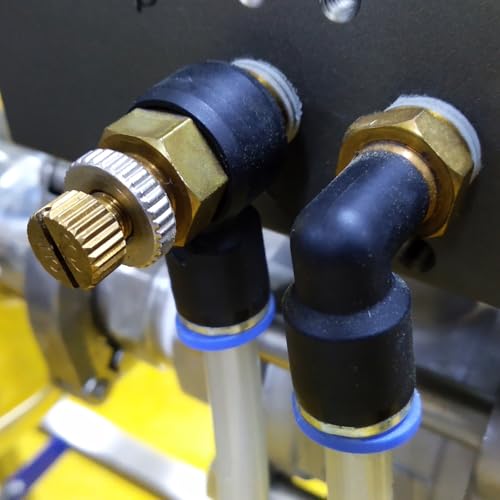 QUARKZMAN 3 Stück Luftstromregelventil 6mm Druckluft Steckverbinder mit Absperrhahn für Schlauch Ø x 1/8\ PT Gewinde Push to Connect Fitting Winkel 90 Grad Gerade Pneumatischer Kugelhahn