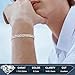 TUHE 6MM Moissanite Cuban Link Bracelet for Men Simulated Diamond Bracelets 18K White Gold Over 925 Sterling Silver Women Bracelet D Color VVS1 Round Cut Lab Created Iced Out Miami Moissanite