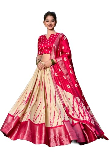 Lehenga chic en soie Dola 11557 pour femme tenue de soirée imprimé Shibori