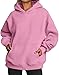 Kenhansion Womens Oversized Pullover Hoodies Winter Casual Fleece Sweatshirts Fall Fashion Long Sleeve Sweater with Pockets (Pink,XX-Large)