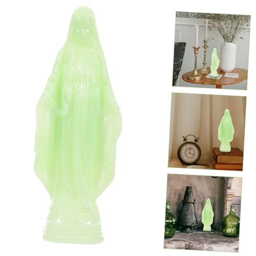 Virgen Luminosa Adorno 2 Piezas Estatua Sagrada María
