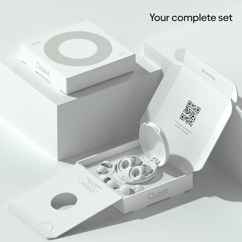Image of Loop Quiet - Ear Plugs for Sleep - Super Soft, Reusable Hearing Protection in Flexible Silicone for Noise Reduction & Flights - 8 Ear Tips in XS /S /M /L - SNR 24dB & NRR 14 Noise Cancelling - White
