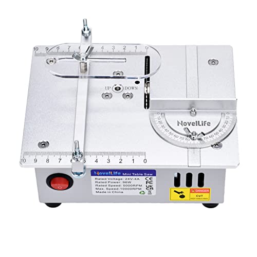 NovelLifeミニテーブルソー卓上小型DIY木工用モデル切断機切削工具電源付き63...