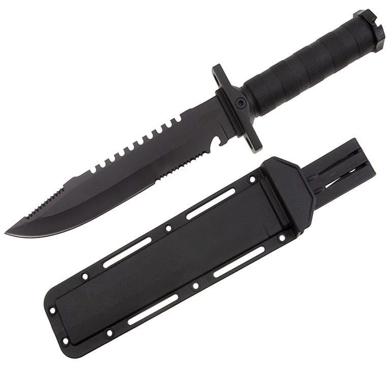 KS-11 Knife Outdoor Messer 35cm Länge - Bushcraft Messer mit rutschfesten Griff perfekt als Gürtelmesser - Schnitzmesser oder Jagdmesser incl....
