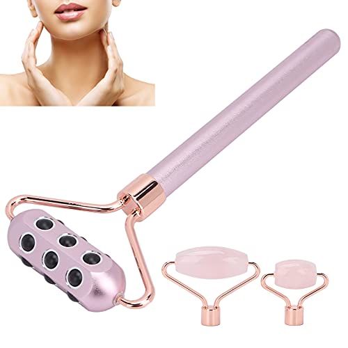Massageador 3 em 1 para rosto, pedras de germânio pequenas, portátil, massageador firmador para olho