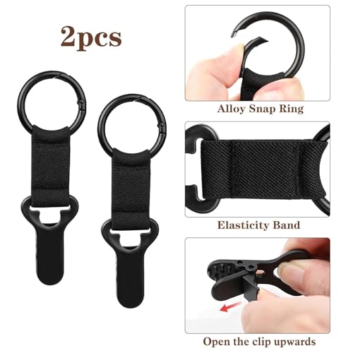 IHLOOTD Hut Halter Clip, 2 Stück Tragbare Hutklammer, Reisehut Clip, Hut Clips für Reisetaschen, Elastische Huthalter Clip für Damen Herren, Rucksack, Outdoor Handtasche, Tasche Zubehör (A)