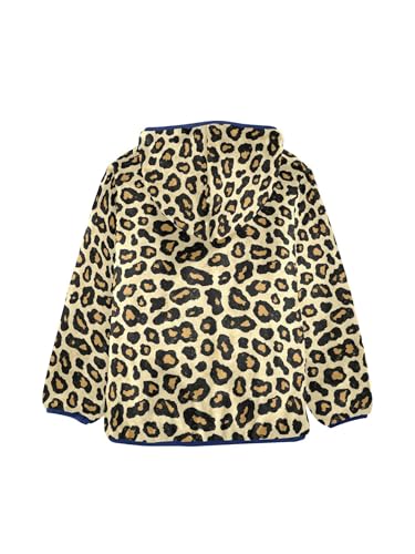 Yellow Black Mottled Texture Girls Fleece Jacket Girls Fall Jacket Boys Coats Zip Up Hoodie Children Outerwear 2-10T2