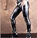 ViCiTOU Men's Fashion High Elastic PU Leather Stretchy Tight Leggings Slim Fit Skinny Biker Long Pants Trousers Clubwear (US, Alpha, XX-Large, Regular, Regular, Black)