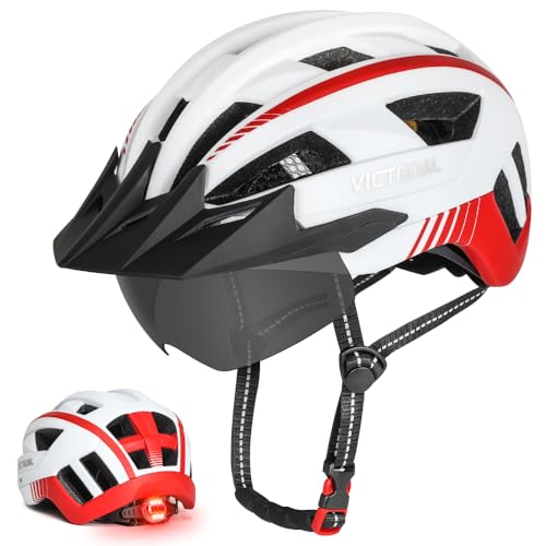 Casque vélo urbain réglable avec lunettes de protection pour cycliste