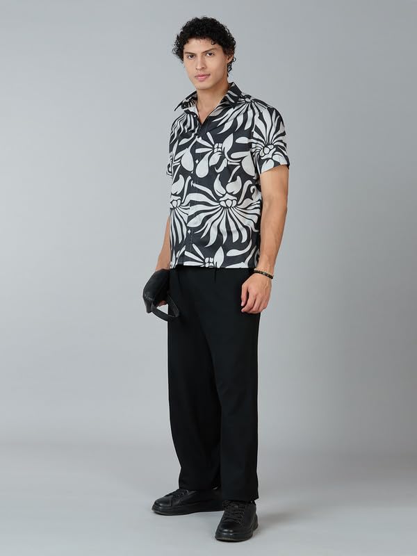 Image of MARK & ALBERT Men's 100% Cotton Printed Half Sleeves Regular Fit Shirt for Men