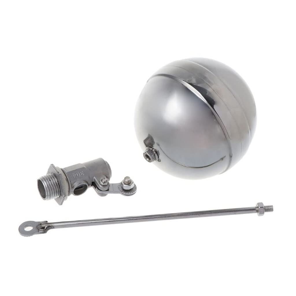 Válvulas de flotador de metal, Válvula de bola flotante de 1/2", DN15, rosca macho, for tanque de agua, de acero inoxidable, con sensor de flotador y control de flujo, 1 unidad