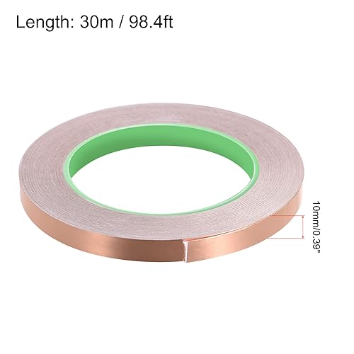 Image of Copper Foil Tape Conductive Adhesive Double Sided, [for EMI Shielding, Stained Glass, Paper Circuits, Grounding] - 3 /8 inch /98ft