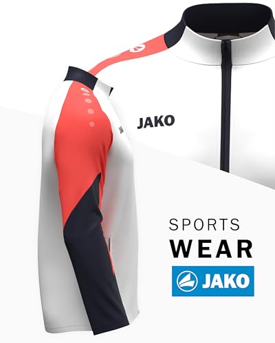 JAKO Unisex Polyesterjacke Dynamic, weiß/coral/marine, XXL – Ansicht 3
