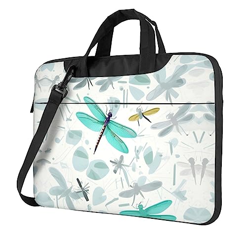 Sac ordinateur 15.6 pouces libellule verte chic pour femme