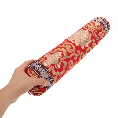 Coussin chinois de cou rouge FUOYLOO oreiller rond traditionnel - 4