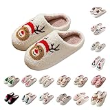 Générique Chausson de Noel Femme Hiver, Pantoufle homme Confortable Pantoufles, Chausson Hiver Slippers Confort Peluche Douce Chaud Chaussures pour La Maison L'Intérieur et L'Extérieur