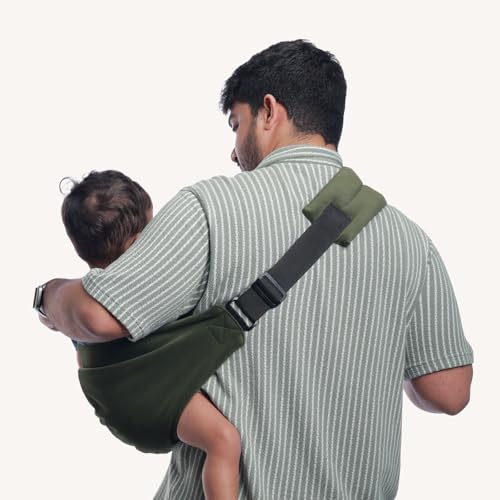 Image of Snugs Ergonomic Baby Carrier | Luxe Edition | Toddler carrier | Sling carrier | Breathable and Lightweight Fabric | Adjustable Straps | Suitable for 8 Months to 4 Years | Supports Up to 20 Kg (Forest Green)