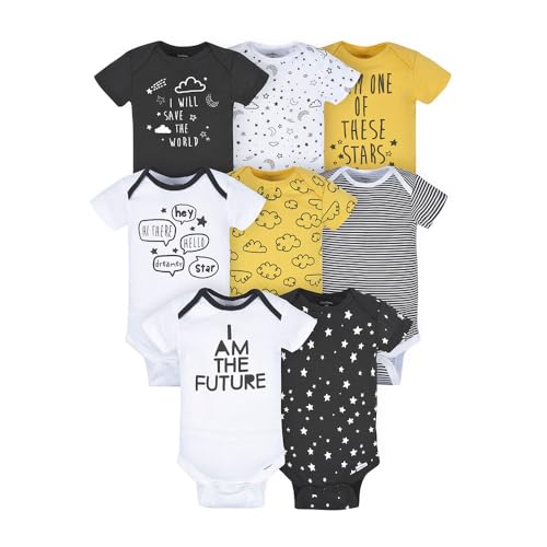 Image of Gerber unisex baby 8-pack Short Sleeve Onesies Bodysuits and Toddler T Shirt Set