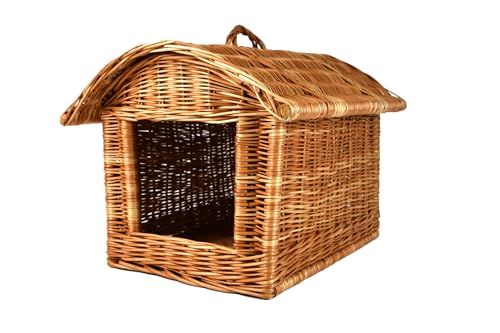 Katzentransportbox Katzen Korbhöhle Katzenhöhle Katzenkorb Hundekorb aus Weide geflochten K5-584
