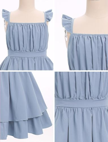 Girl Ruffle Smocked Prom Dress Teen Graduation HOCO Midi Clothes Tween Summer Birthday Promotion Junior Pageant Dress3