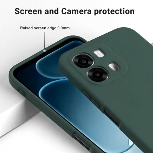 Image of Back Cover Compatible with Oppo A6 Pro 5G | Full Camera Protection | Premium Liquid Silicon Case | Flexible Bumper Case for Oppo A6 Pro 5G (Green)