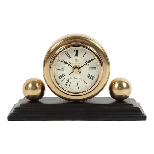Image of Decor de Maison Brings Handcrafted Orbitron Table Clock for KidsRoom, Living Room, Bedroom, Study Table, Office|Classic Non-Ticking Tabletop Battery Operated Analog Desk Clock (Gold)