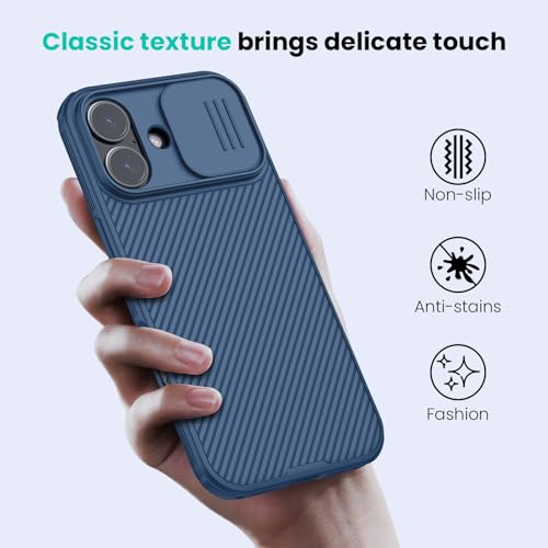 Image of Nillkin for iPhone 17 Case with Slide Camera Cover, Thin Slim Fit, Shockproof Protective, Protector Privacy, Phone Case iPhone 17 Camera Lens Protector 6.3 inch, Blue